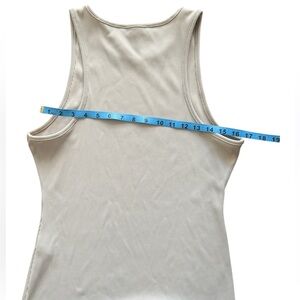 Cream Fitted Sleeveless Tank Top